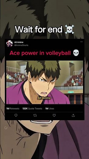 Ace spike 😤in volleyball 💀🏐#anime #haikyuu #sports #volleyball