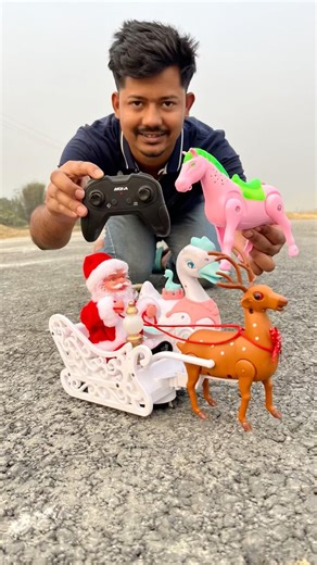 Dancing Horse Vs Rc Santa Claus Sleigh & Reindeer gift🎁