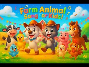 Farm Animal Song for Kids | Dog & Cat Fun Learning