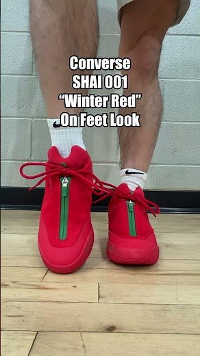 Converse SHAI 001 "Winter Red" On Feet Look #sga #converse #conversehoops