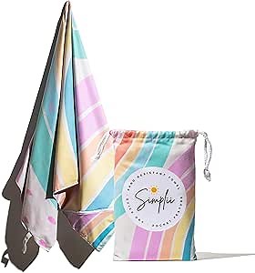 Sand Resistant Beach Towel - Zipper Pocket Feature, Compact, Lightweight, and Quick Drying Beach Towel