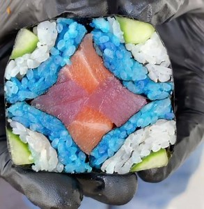 989K views · 3.3K reactions | Chef Lex showed off her skills this weekend by making this beautiful Mosaic Roll!  This amazing work of art is fully edible, made only using salmon, tuna, cucumber, and sushi rice! ✨ Would you try this masterpiece if we added it to our menu?!  | W A V E 波 - Asian Bistro & Sushi | Facebook