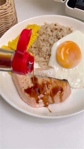 Easy Teriyaki Salmon & Egg Hack Ready in Minutes! #breakfast #cooking #food