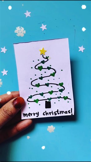 cute🎄white paper Christmas greeting card #handmade #christmas #art #ytshorts #craft #diy #art #howto
