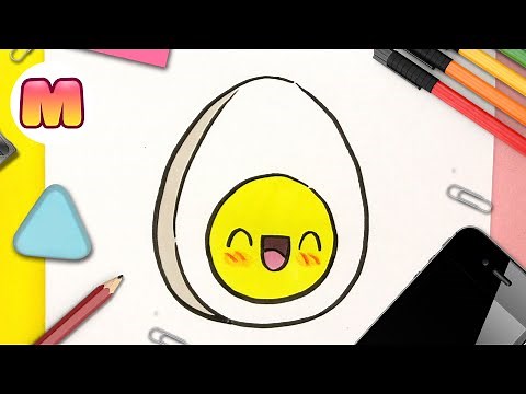 HOW TO DRAW A KAWAII BOILED EGG - Easy Kawaii Drawings - Learn to Draw Kawaii Food