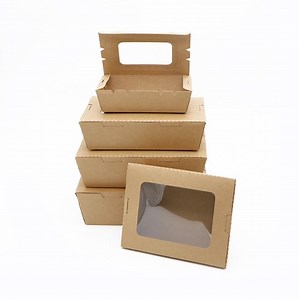 [Hot Item] Kraft Paper Salad Lunch Food Packaging Window Box