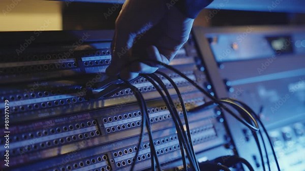 technical equipment of a music studio and music recording equipment for creating songs for hit streaming platform close-up