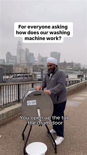 It’s as simple as that. 5-6 minutes of spinning across 30 minutes and your laundry wash is done. No pain no extra time or effort compared to handwashing clothes 🧺🙌🏽💙🌎 #laundry #washingmachine #innovation #humanitarian #sustainability #humanity #awareness #socialimpact #cleantok | The Washing Machine Project