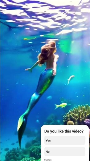 Graceful Mermaid Swimming in the Deep Ocean | Stunning Underwater Animation