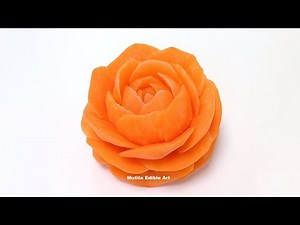 Orange Rose Flower From Carrot - Advanced Lesson 11 By Mutita Art Of Fruit And Vegetable Carving