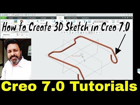 Creo 7.0 parametric tutorial |How to create 3d sketch with Intersect & Sweep command | #creo7 #creo