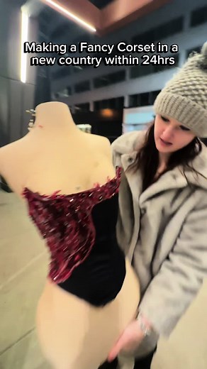 Making a fancy corset in a country I don’t live in within 24 hours. #dress #fashion #oneofakind