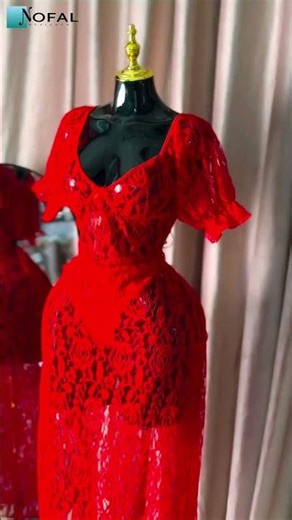 Elegant Red Lace Dress | Modern Stylish Fashion Statement ❤️✨