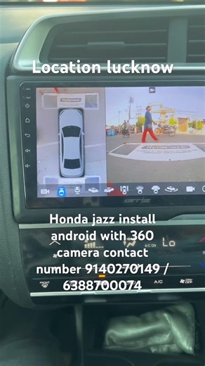 Honda jazz install android with 360 camera #automobile #lucknow #ternding #honda #growth #viral