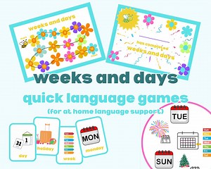 Weeks and Days Language Booster Pack | Printable Speech Therapy Activities for Kids | Support for DLD & Speech Delay at Home - Etsy UK