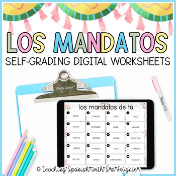 Spanish Commands Worksheets Self Checking Activity