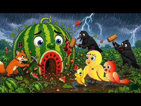 चिड़िया का तरबूजWatermelonकाघर|ranu chidiya new cartoon|chidiya cartoon story achha achhatony chidiya