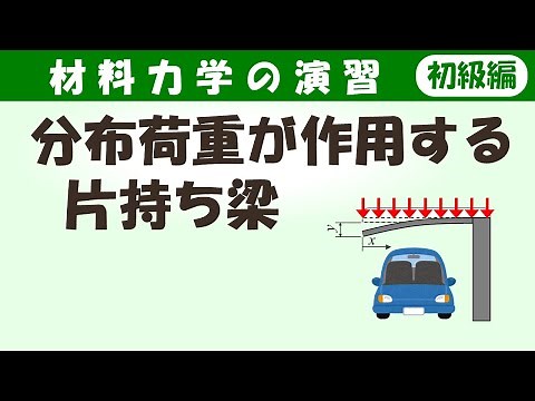 分布荷重が作用する片持ち梁の応力やたわみの計算方法を演習しよう！【材料力学の演習（初級編）】
