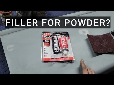 Fix dents with filler prior to powder coating. #powdercoating #howtopowdercoat