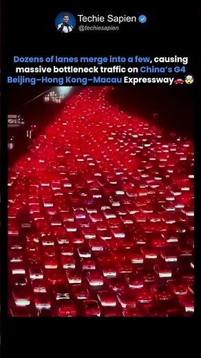 China’s “50-Lane Highway” Becomes a Massive Jam on the G4 Beijing–Hong Kong–Macau Expressway 🚗🔥