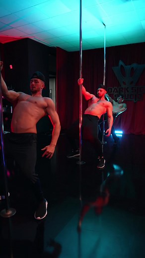 Pole Dancing Techniques Displayed by a Muscular Performer