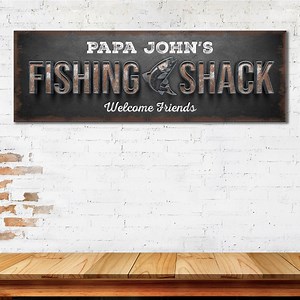 Ice Fishing Sign | Personalized Fishing Shack Sign | Vintage Sign Fishing Shop Wall Décor | Custom Welcome Friends Sign | Gift for Fisherman - Etsy