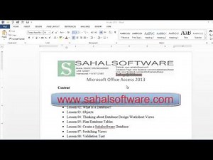 Lesson 01 Introduction - Microsoft Office Access 2013 - Sahalsoftware Afsoomaali