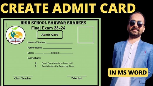How to Create Admit Card in MS Word | Printable Admit Card Design in Word | Admit Card Format #msword #wordviral #MSWordTips #mswordreels #mswordinhindi #admitcardinmsword #msworddesign #mswordprojects #MajidAli #trickansclick #mswordshortcuts #mswordinhindi #mswordprintable #MSWORDtutorial #mswordformatting | Trick and click