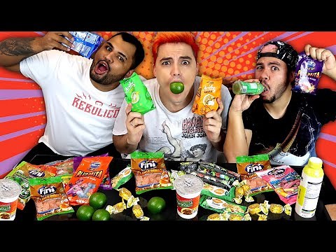 PROVANDO COMIDAS E BEBIDAS SUPER AZEDAS! [+10]