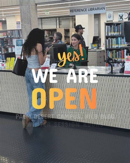 College of the Desert Library on Instagram: "Hello Roadrunners! Welcome to Winter Session! The COD Library is open and ready to support you through the weeks ahead. Winter Session Hours Monday–Thursday: 8 am–6 pm Friday: 8 am–12 pm During Winter Session, you have access to: • Loaner laptops • Textbooks • Study rooms • Computers • Free printing • Research support • Ask a Librarian chat service Need help or have questions? We’ve got you. Circulation Desk: 760.773.2563 Support with textbooks, libra