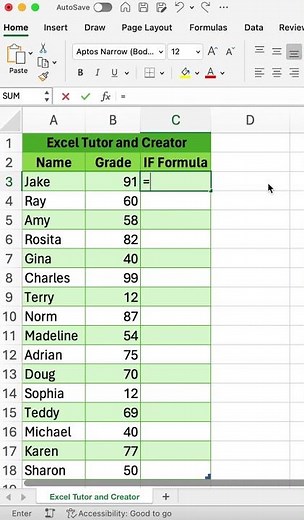 IF Formula in Excel