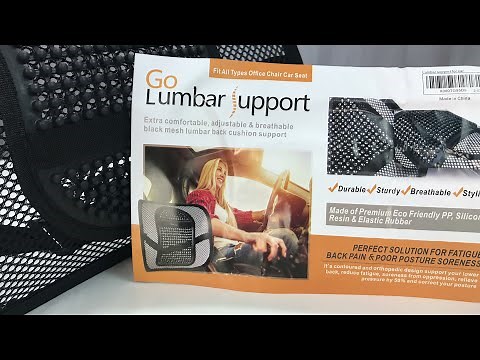 Office chair black mesh lumbar back cushion by Go Lumbar Support Review