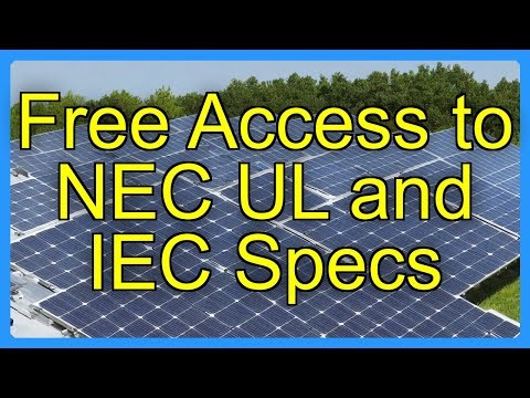Free Access to NEC UL and IEC Specs