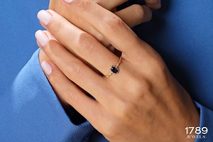 Blue Sapphire Engagement Ring 14K Solid Gold Oval Art Deco Birthstone With Side Diamond Wedding Band - Etsy