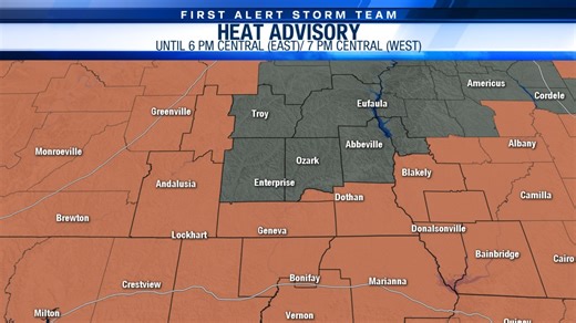 Heat Advisory expands to Covington, Crenshaw counties