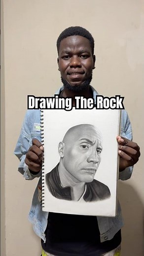 I Draw the rock with graphite pencil #art #drawing #shorts #therock #artreveal #realism