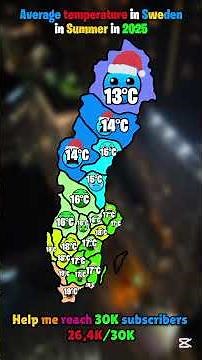 Average temperature in Sweden in Summer + Winter in 2025 #map #geoportal #europe #mapguide #mapping