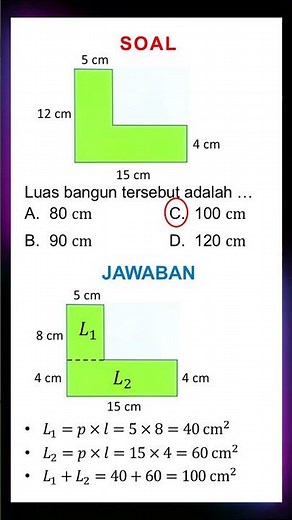 Luas Bangun Datar | Latihan Soal TKA SD #shorts