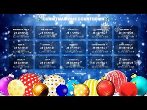 Christmas Countdown 24X7 LIVE | 12 Country Clocks | Snowfall Ambience | Cozy Christmas Music