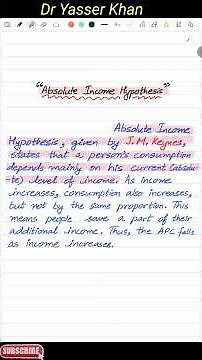 Absolute Income Hypothesis | Theories Of Consumption | Consumption Function | Macroeconomics | CUET