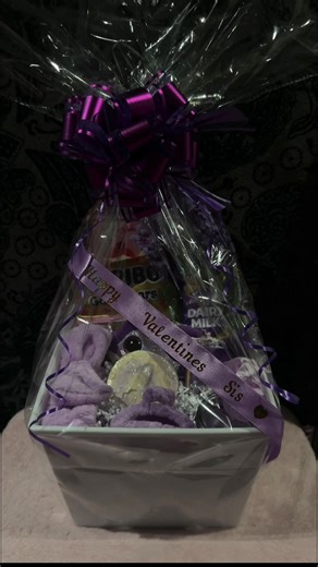 Custom Purple Valentine’s Basket for Your Sister
