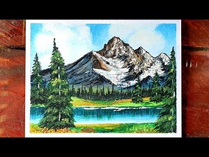 Bob Ross Painting into Oil Pastel Drawing for Beginners step by step