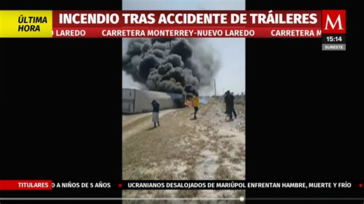 Registran fuerte accidente en la carretera Monterrey-Nuevo Laredo