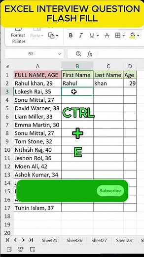 Ms excel interview questions and answers | Excel | #shorts #interview