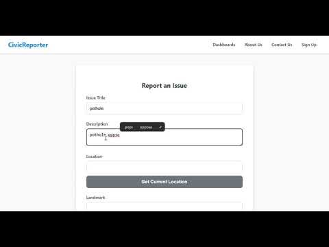 Crowdsourced Civic lssue Reporting and Resolution System (Quantum codes)