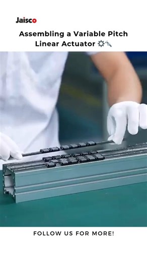 Jaisco | Motor Manufacturer🇮🇳 on Instagram: "In the factory, assembling a variable pitch linear actuator is pure mechanical art. Engineers fit precision screws, adjustable pitch mechanisms, bearings, and servo drives that translate rotary motion into flawless linear travel. Each part is aligned for smooth movement, load efficiency, and zero backlash. The result? Motion systems that power robotics, CNCs, and automation lines with absolute accuracy. . . . . . . . . . . . . . . . . . . . . . . . 