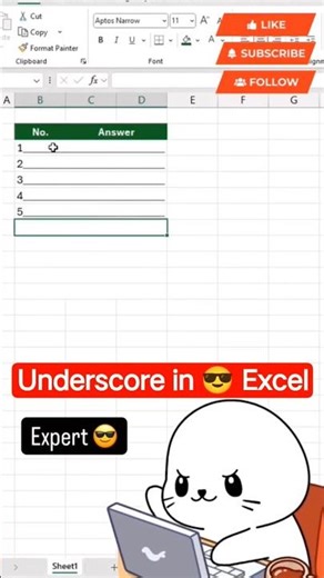 Excel Trick You Didn’t Know 😱 Add Underscore in 1 Second! #shortvideo
