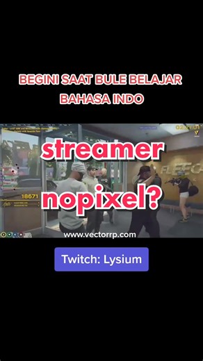 FULL VIDEO di YT Vector Indonesia. Kapan lagi streamer nopixel main di vector? 🎉 #vectorrp #fyp #nopixel #gaming #roleplayerindo #gtavrp #nopixelclips #vectormedia #gtav #gta @vector_fam