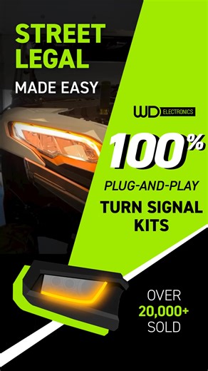 » LED Sequential Strips as front turn signal lights » Control Box with all required connections » 100% Plug-and-play Turn Signal Kit » Horn Kit » Aluminum License Plate Frame | WD Electronics