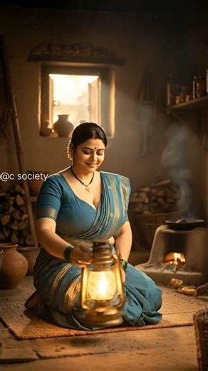 Beautiful Village Bhabi Cleaning & Lighting Lalten 🪔 Evening Kitchen Routine | Desi Village Shorts